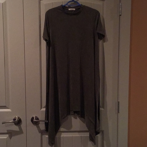 Army Green Suede Tunic Dress - Picture 5 of 6